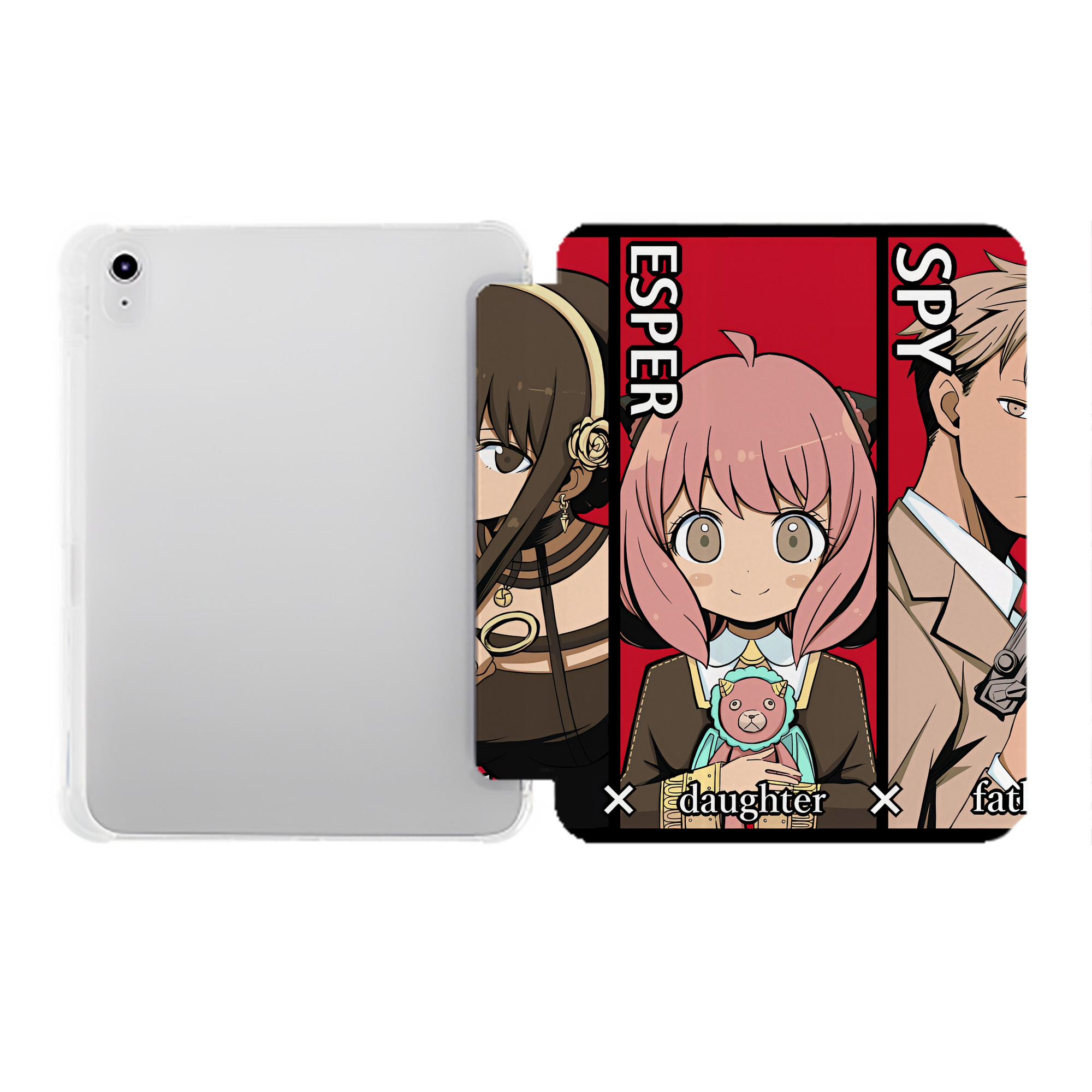 （画像用） SPY×FAMILY间谍家家酒 IPad ケース ペン収納付き 三つ折りスタンド PUレザー×シリコン 対応機種9.5/10.5/10.9インチ